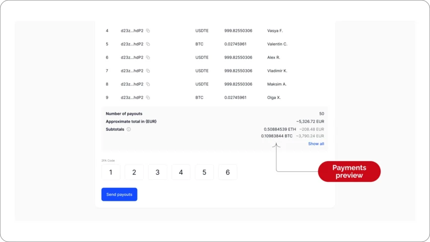 Cryptoprocessing | Mass Payouts by Cryptoprocessing