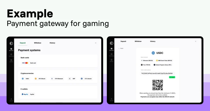 Example - payment gateway for gaming